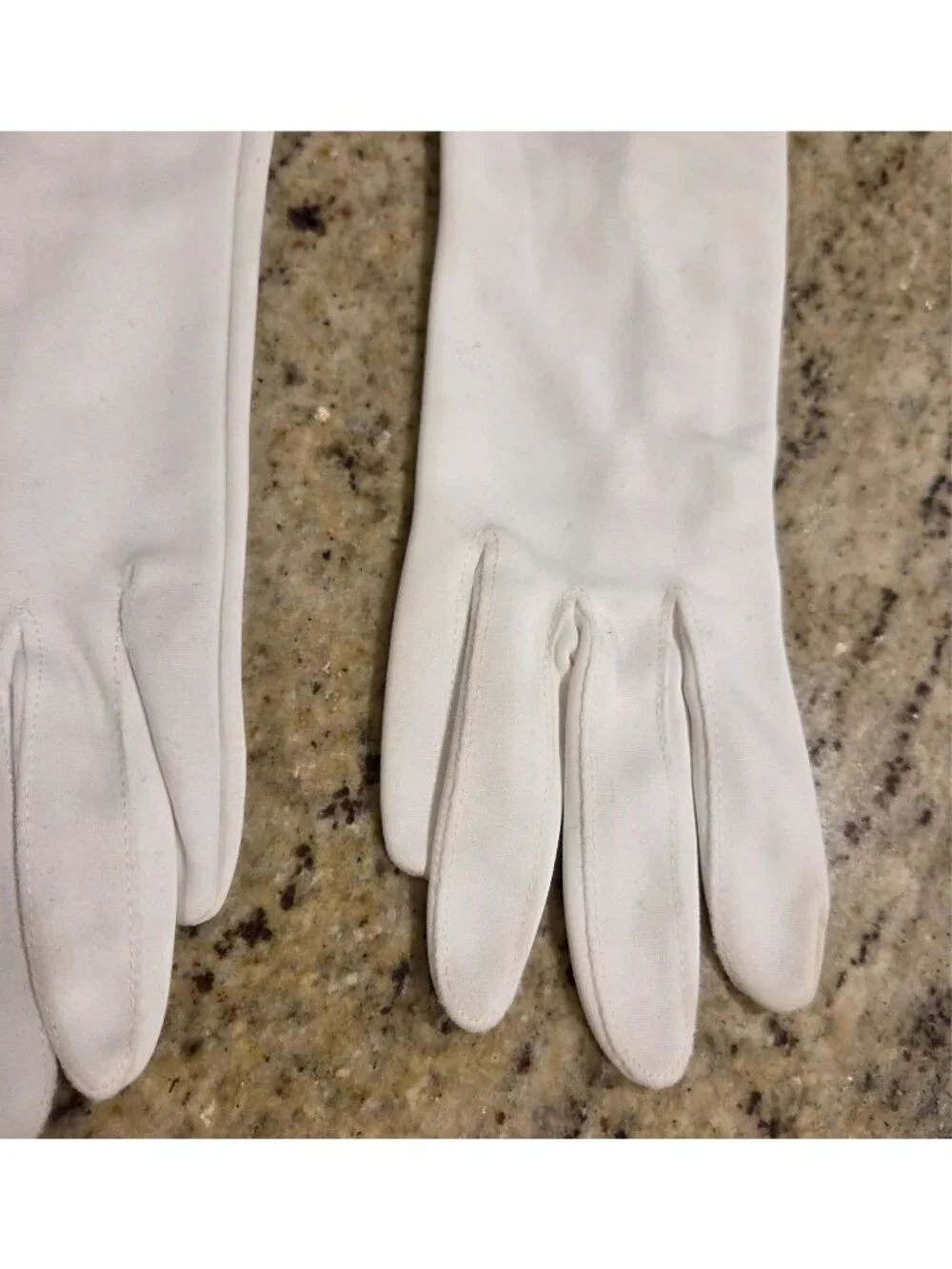 Vtg Womens Size M 7 Off-White Nylon Formal Opera Gloves 22